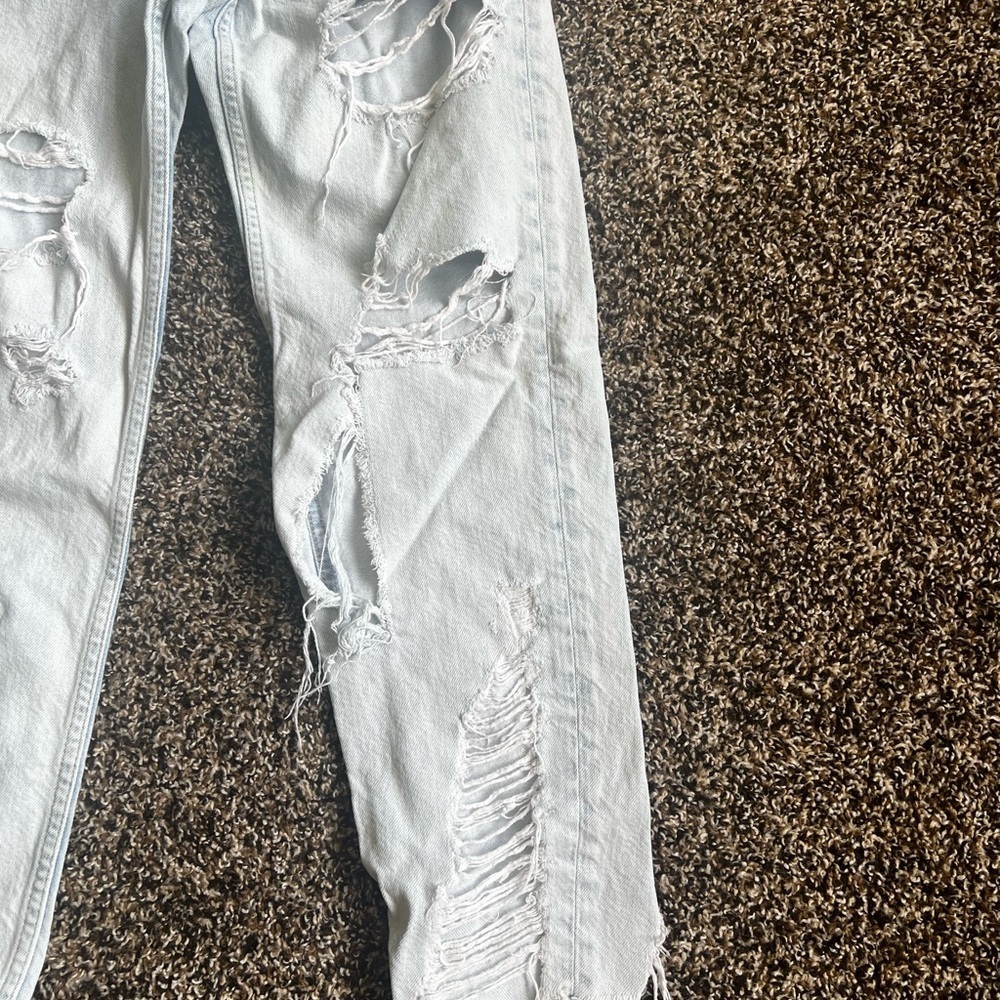 Blue Boyfriend Jeans with Distressed Details - Picture 2 of 7